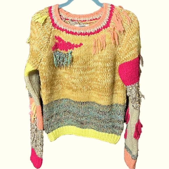 Anthropologie Multicolor Fringed Sweater - Picture 9 of 9